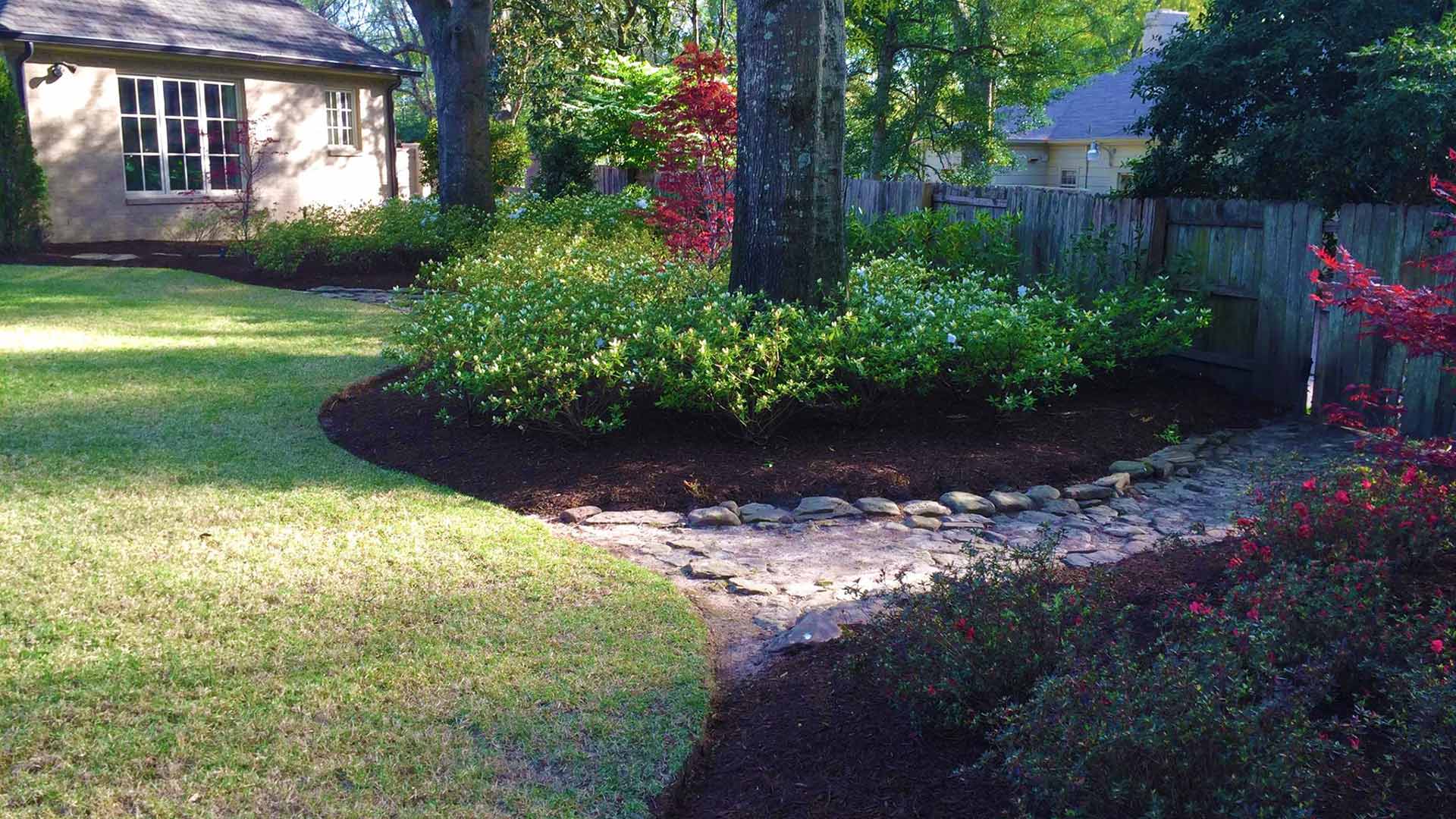 Landscape bed and plantings at a home near Midtown Memphis, TN.