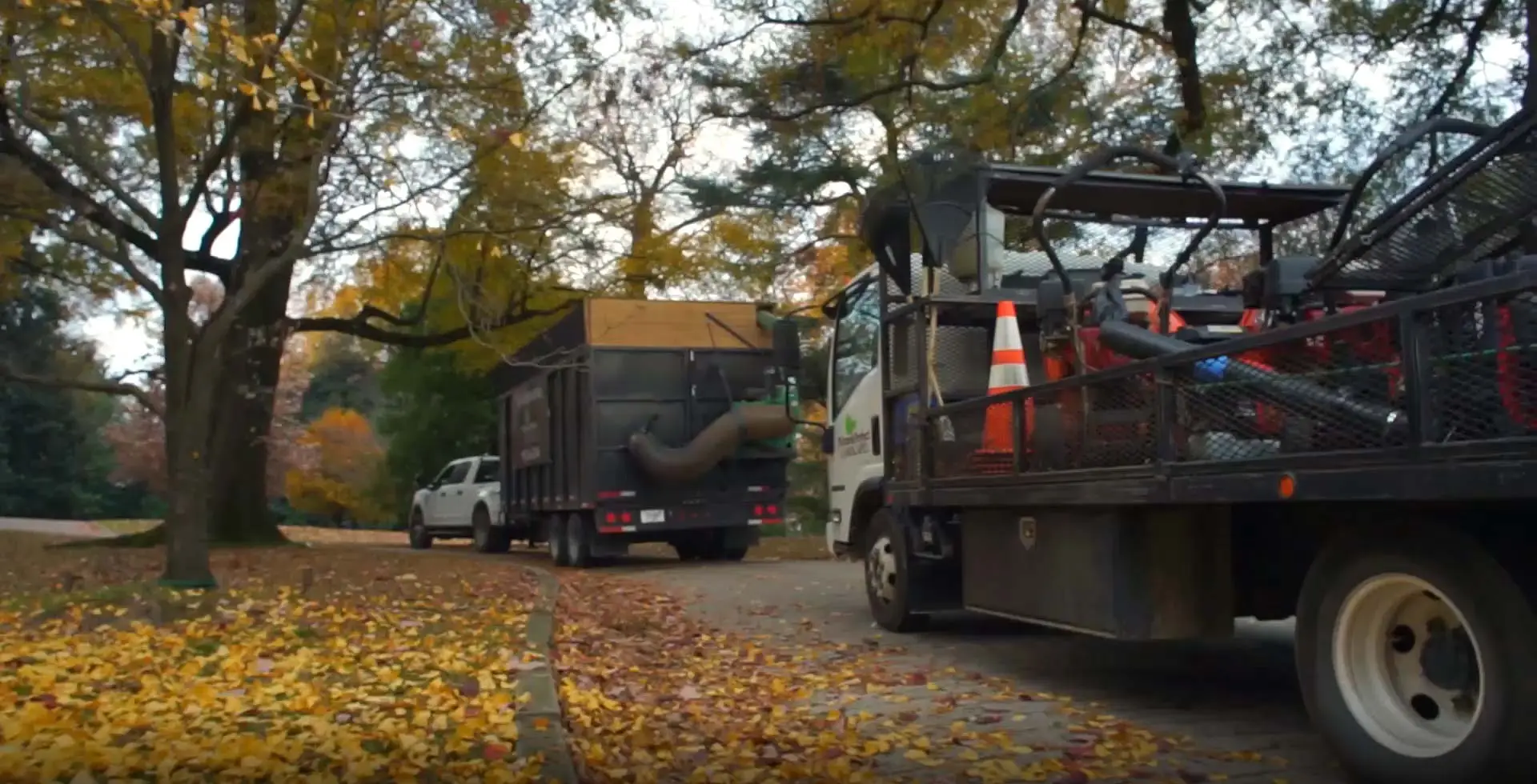 Picture Perfect Landscapes work trucks headed to a job in Memphis, Tennessee.