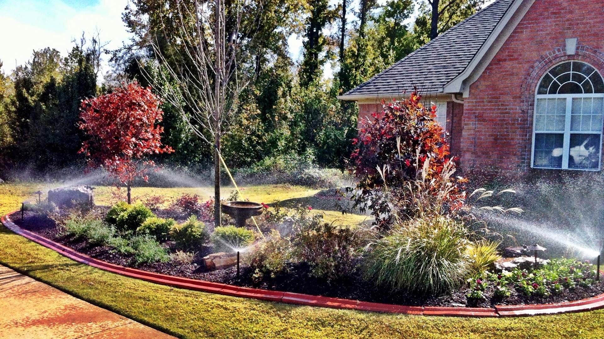 An irrigation system in use on a property in Oakland, TN.