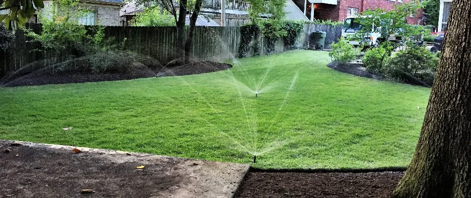 Sprinkler irrigation system in Memphis, TN, distributing water.