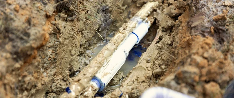 Damaged irrigation system pipes in Memphis, TN.
