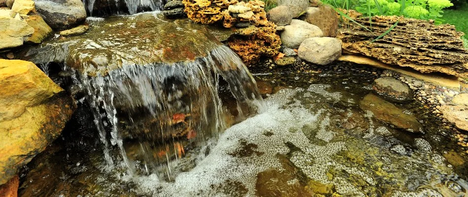 Pond with waterfall in Memphis, TN.
