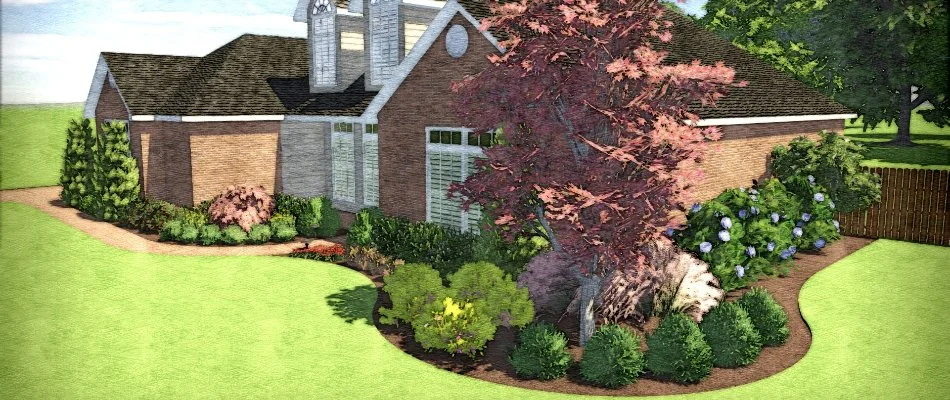 3D design rendering of a landscaping project in Memphis, TN.