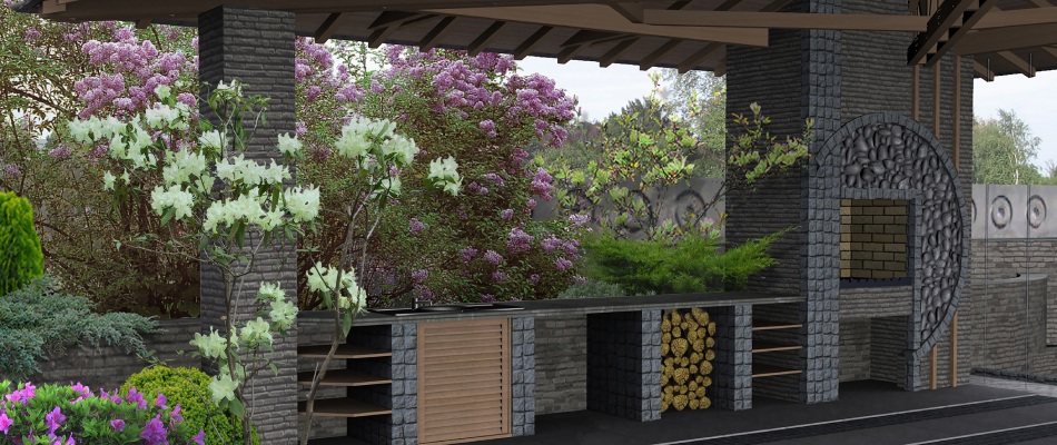 Design rendering of an outdoor kitchen project in Memphis, TN.
