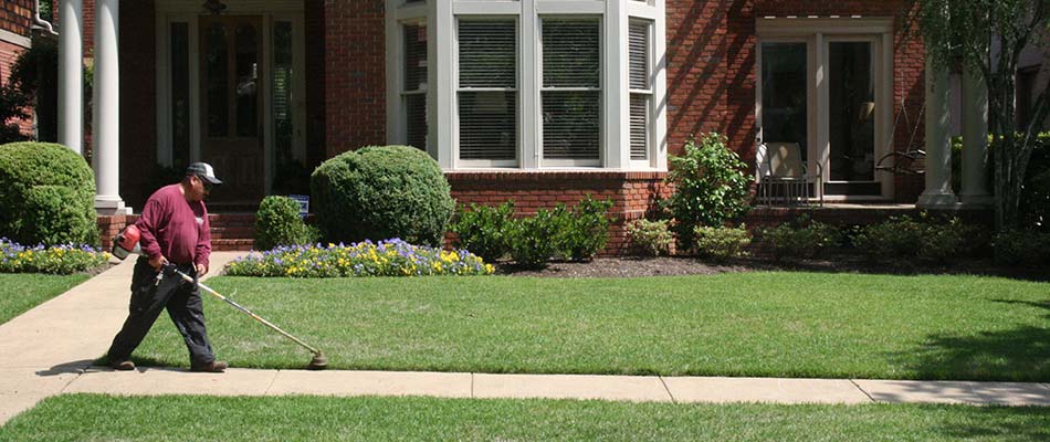 Edging a sidewalk in front of a home in Bartlett, TN.