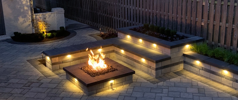 Rendering design of fire pit on patio in Collierville, TN.