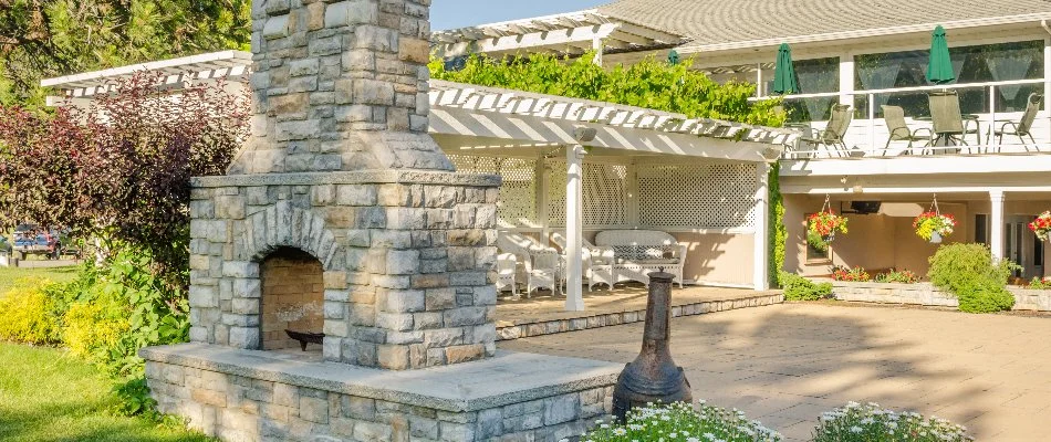 Outdoor fireplace on a property in Memphis, TN.