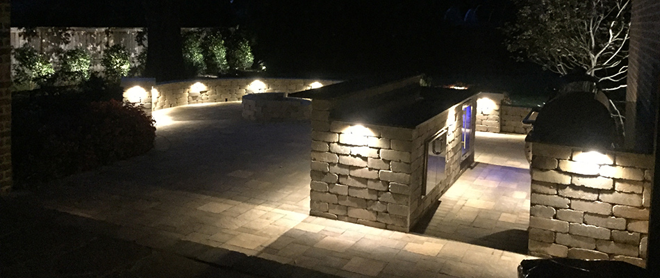 Outdoor kitchen lighting installed for a customer in Oakland, TN.