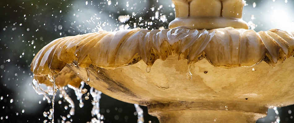 Water fountain added to landscape in Lakeland, TN.